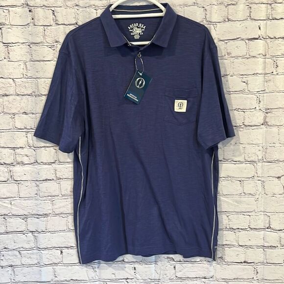 NWT Ahead The Open Royal Birkdale 146th Embroidered Logo Teal Blue Golf Shirt L - Picture 1 of 6
